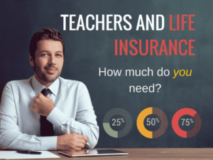 teacher with life insurance chart